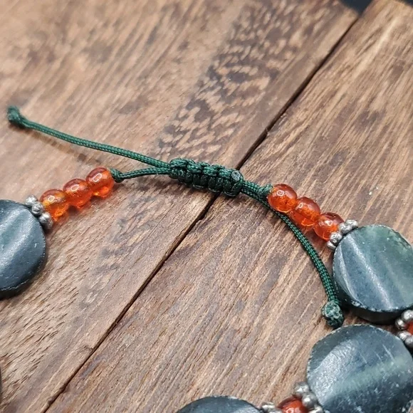 B2830 jade antique citrine beaded bracelet‎